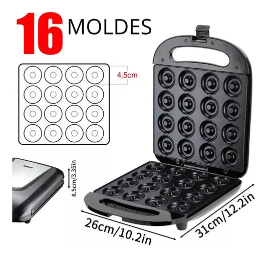 ¡Máquina de Mini Donas 16 Moldes + Adaptador Grátis! 😊